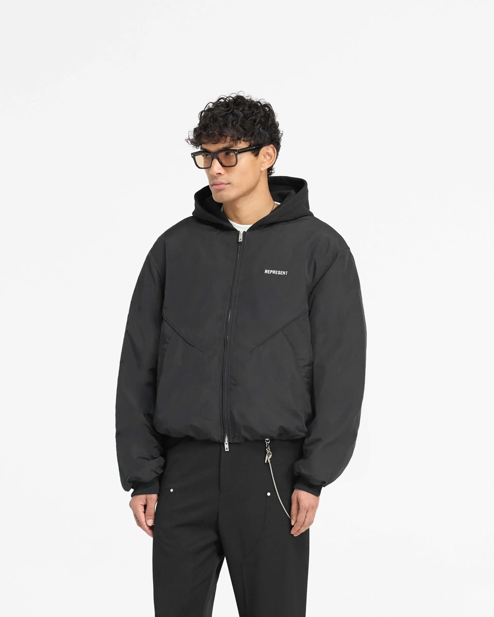 Represent Nylon Hooded Bomber Jacket -> Outerwear