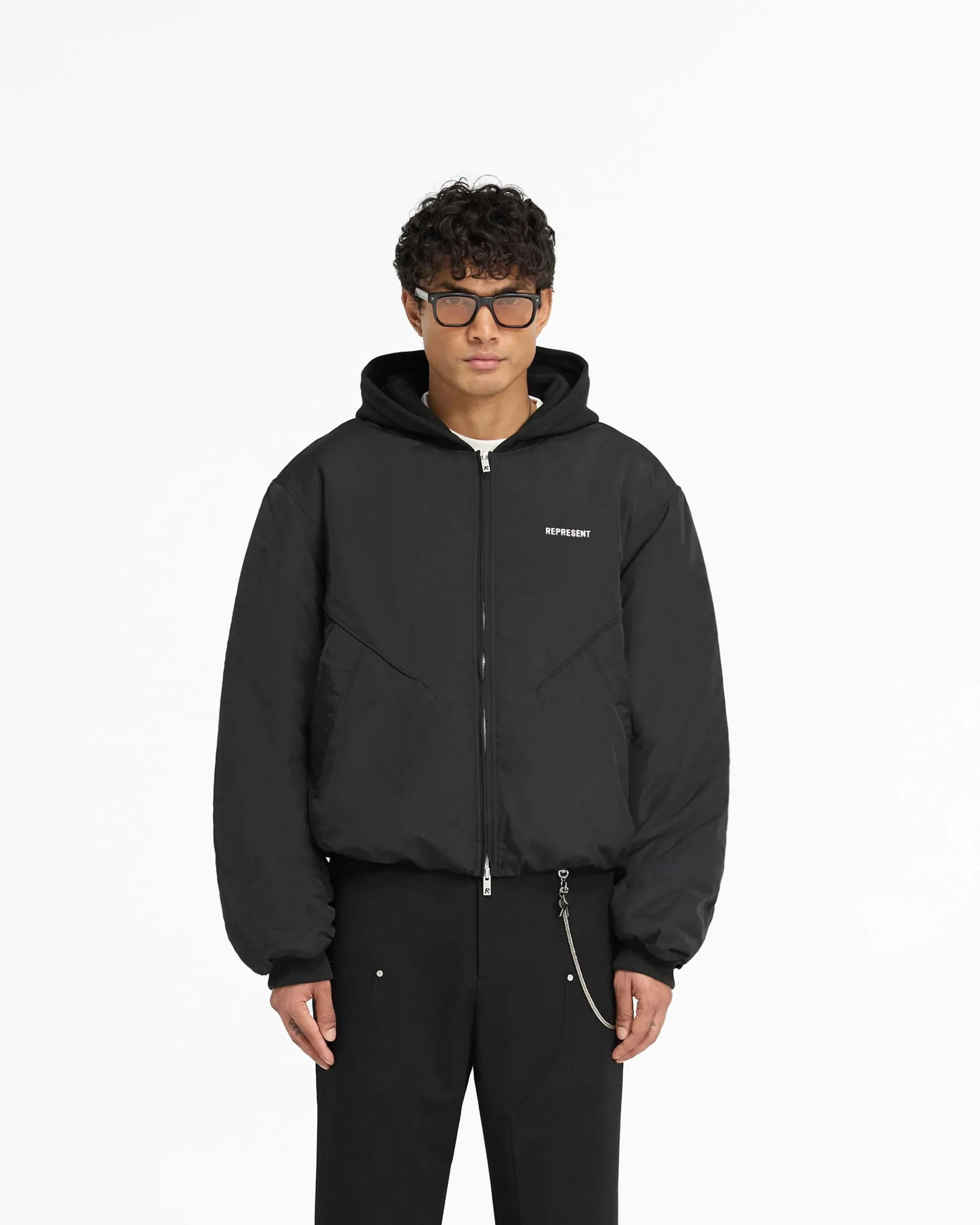 Represent Nylon Hooded Bomber Jacket -> Outerwear