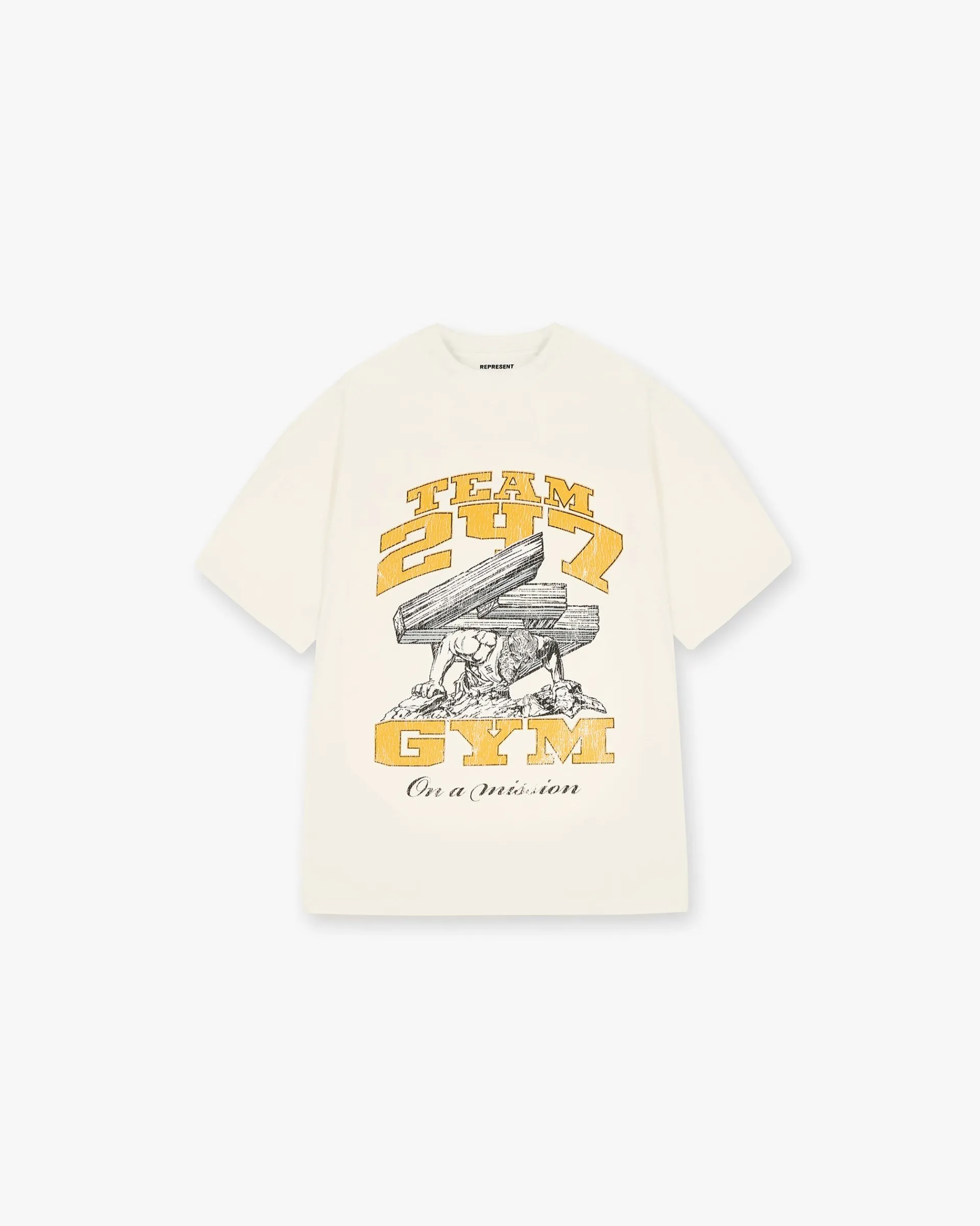 Represent 247 On His Shoulders T-Shirt - Antique White> T-Shirts
