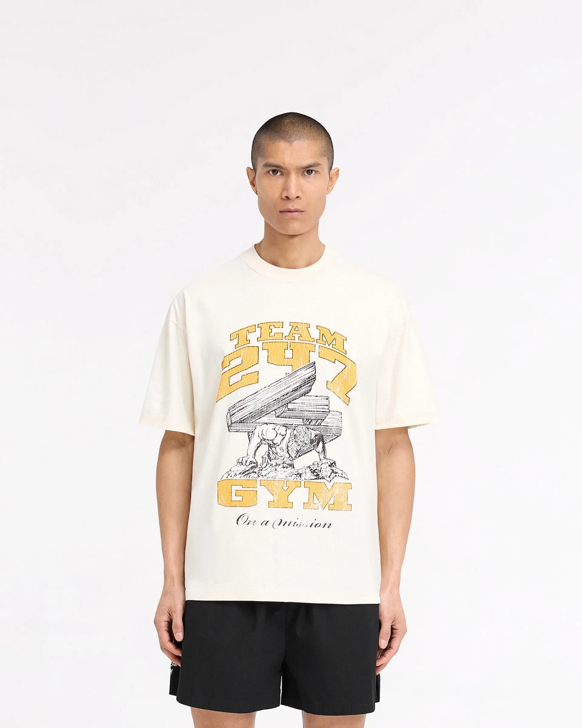 Represent 247 On His Shoulders T-Shirt - Antique White> T-Shirts