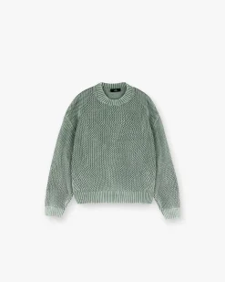 Represent Open Gauge Knit Sweater - Forest Green> Knitwear