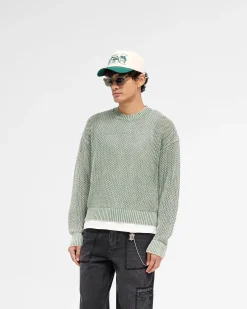 Represent Open Gauge Knit Sweater - Forest Green> Knitwear