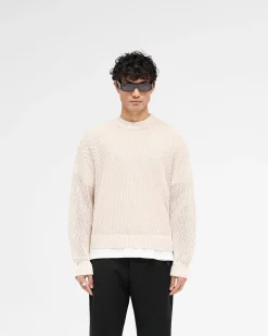 Represent Open Gauge Knit Sweater - Off White><noscript><img width=