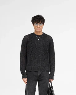 Represent Open Gauge Knit Sweater - Jet Black><noscript><img width=