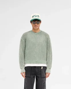 Represent Open Gauge Knit Sweater - Forest Green><noscript><img width=