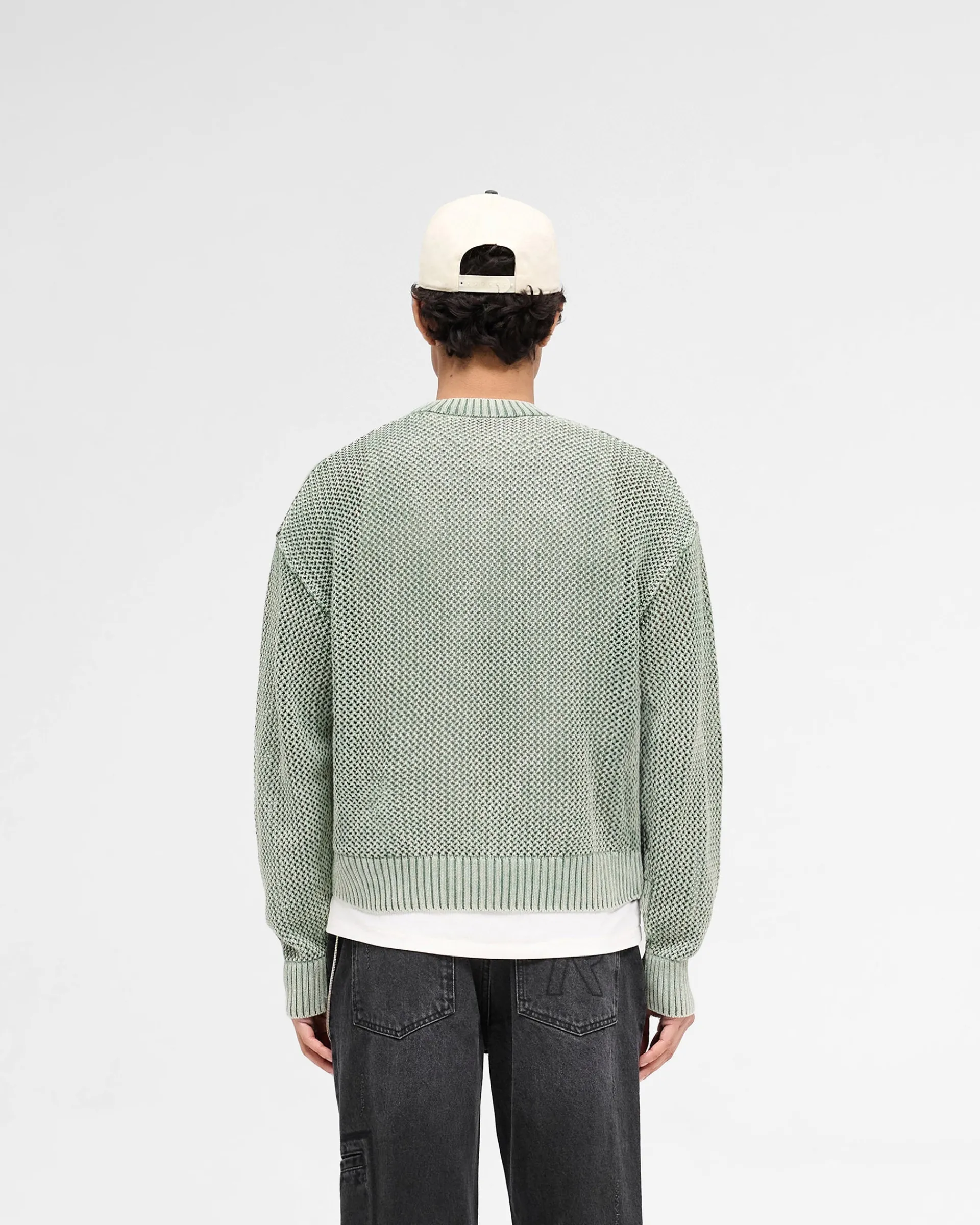 Represent Open Gauge Knit Sweater - Forest Green> Knitwear