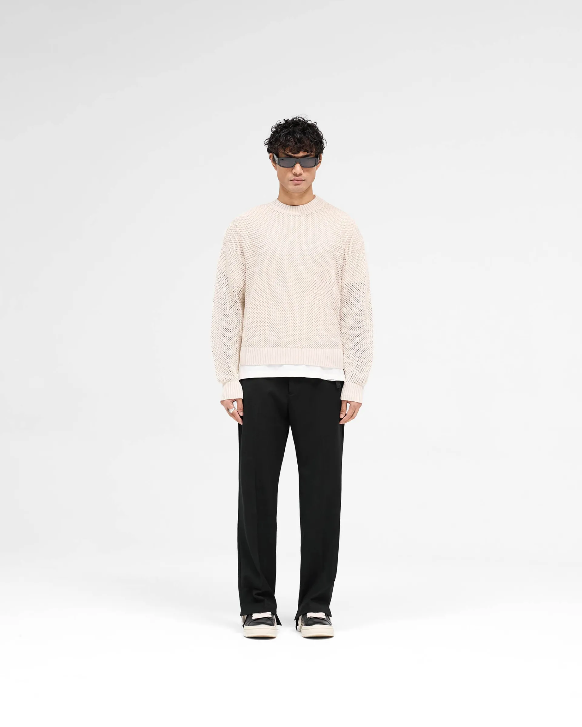 Represent Open Gauge Knit Sweater - Off White> Knitwear