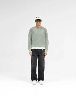 Represent Open Gauge Knit Sweater - Forest Green><noscript><img width=