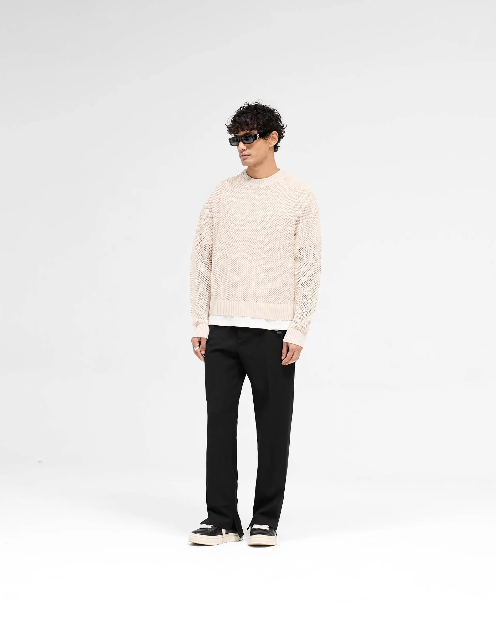 Represent Open Gauge Knit Sweater - Off White> Knitwear