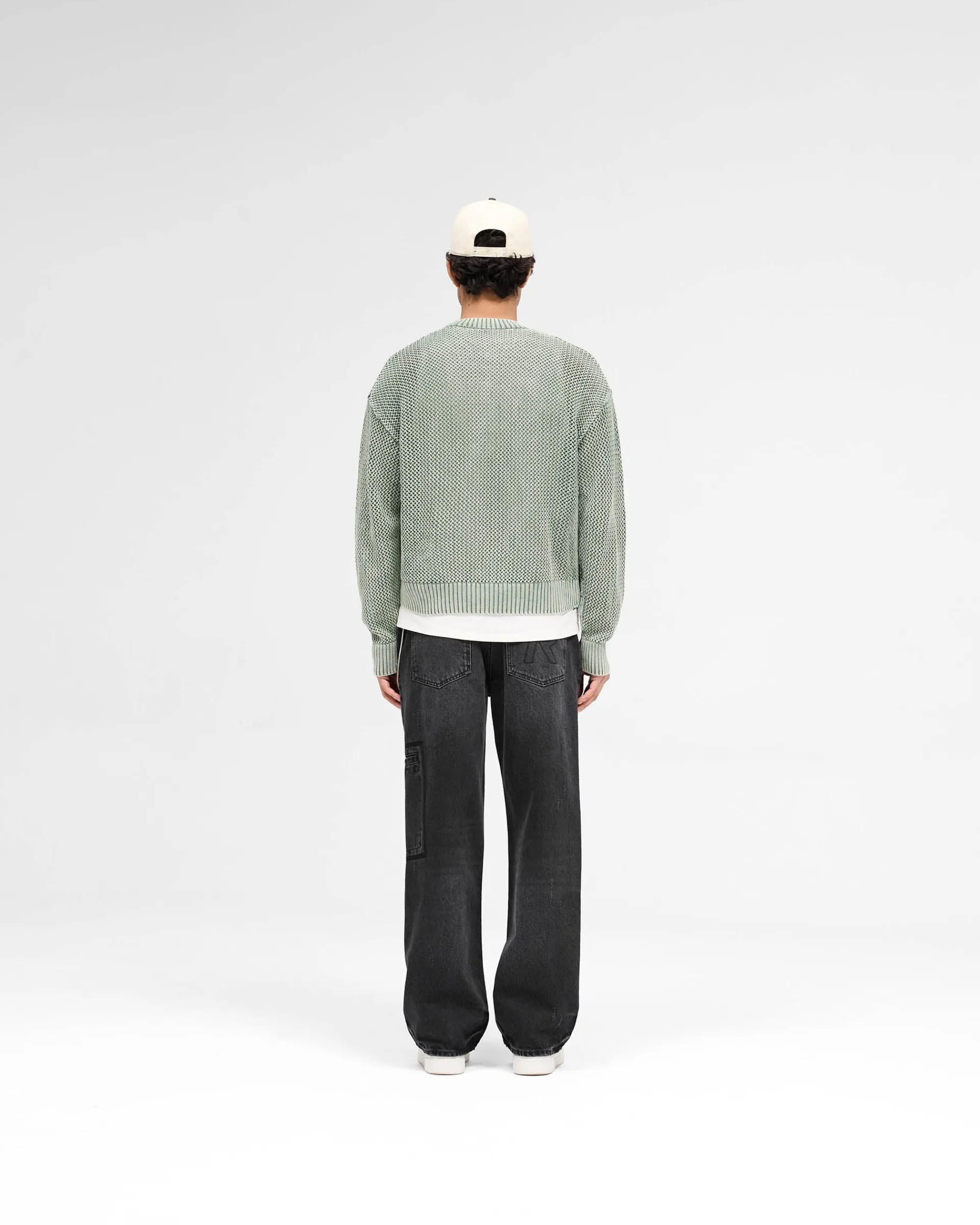 Represent Open Gauge Knit Sweater - Forest Green> Knitwear