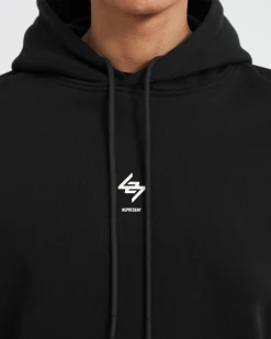 Represent 247 Oversized Hoodie - Jet Black><noscript><img width=