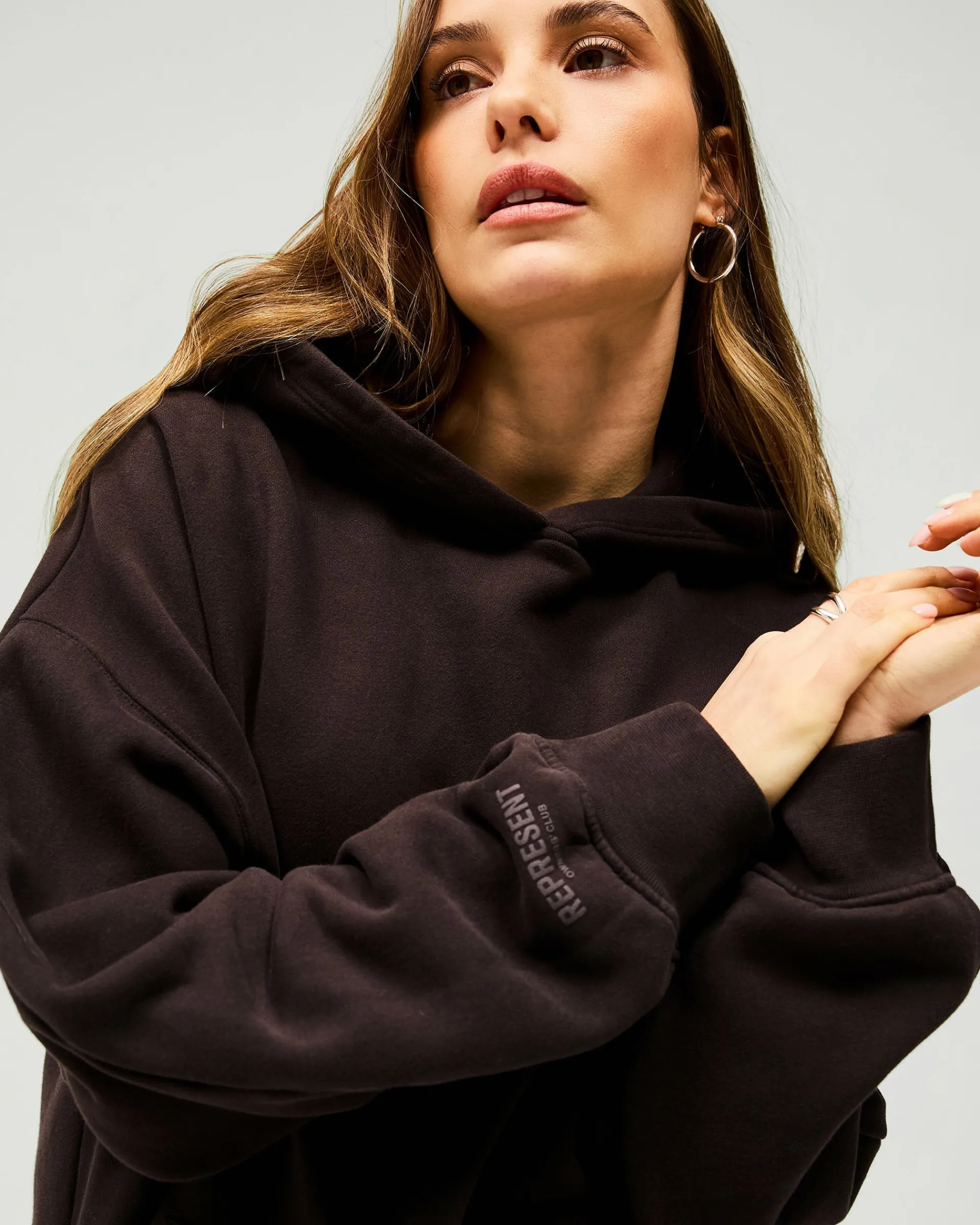 Represent Owners Club Boyfriend Hoodie - Black Coffee> Tops/Hoodies