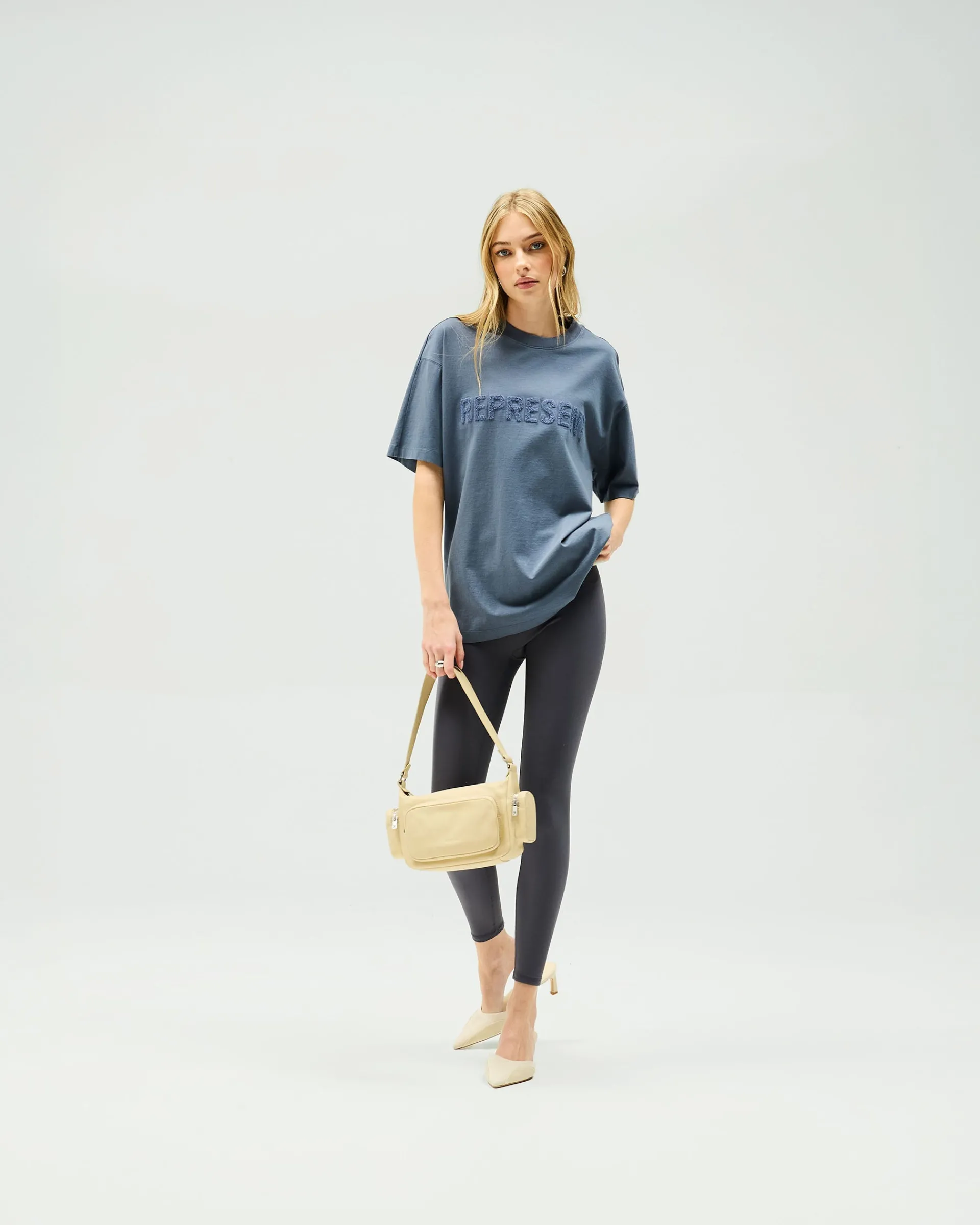 Represent Owners Club Boyfriend T-Shirt - Steel Blue> Tops/T-Shirts