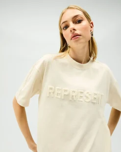 Represent Owners Club Boyfriend T-Shirt - Oat Milk><noscript><img width=
