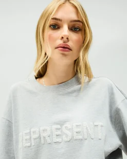 Represent Owners Club Boyfriend T-Shirt - Grey Marl><noscript><img width=