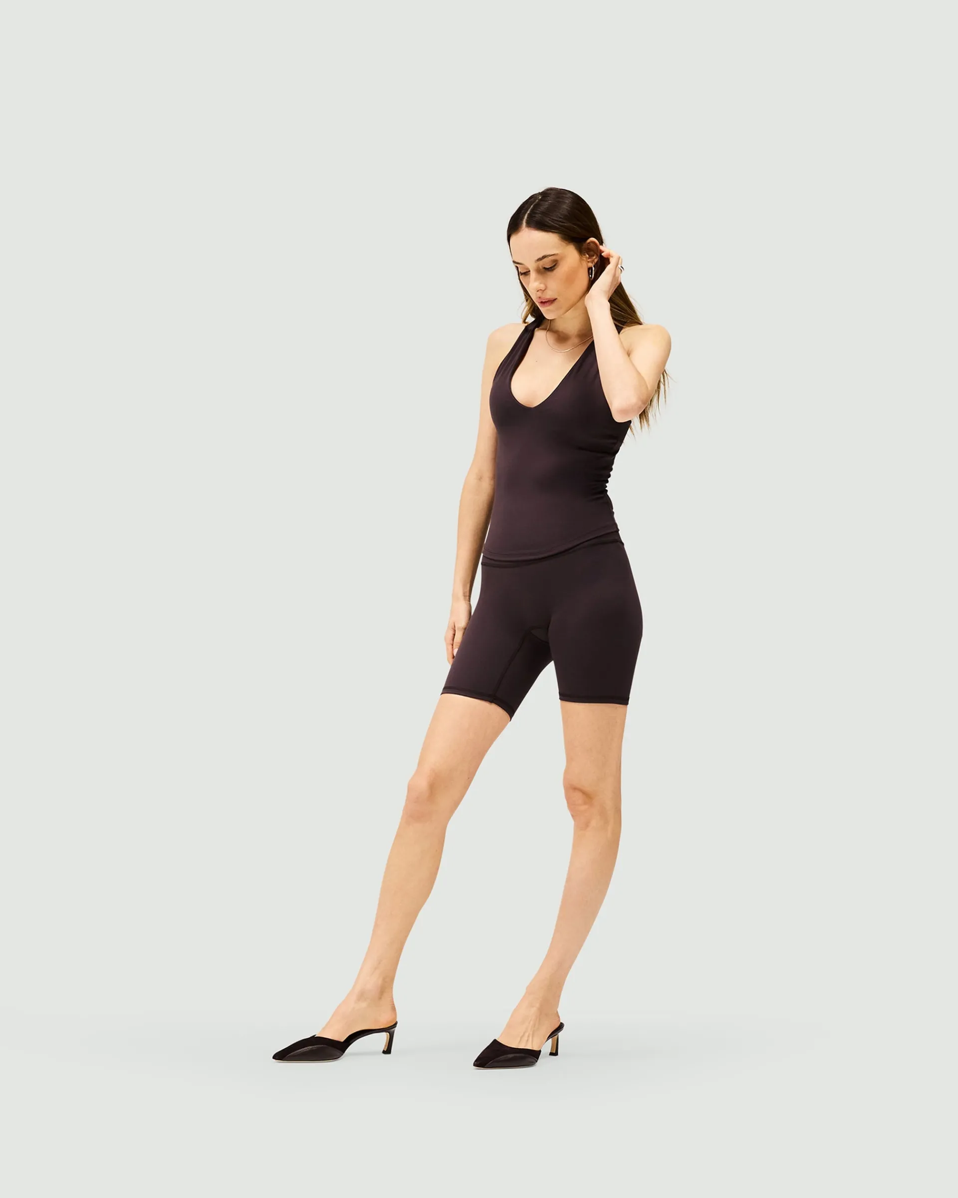 Represent Owners Club Longerline Bike Short - Black Coffee> Bottoms/Shorts