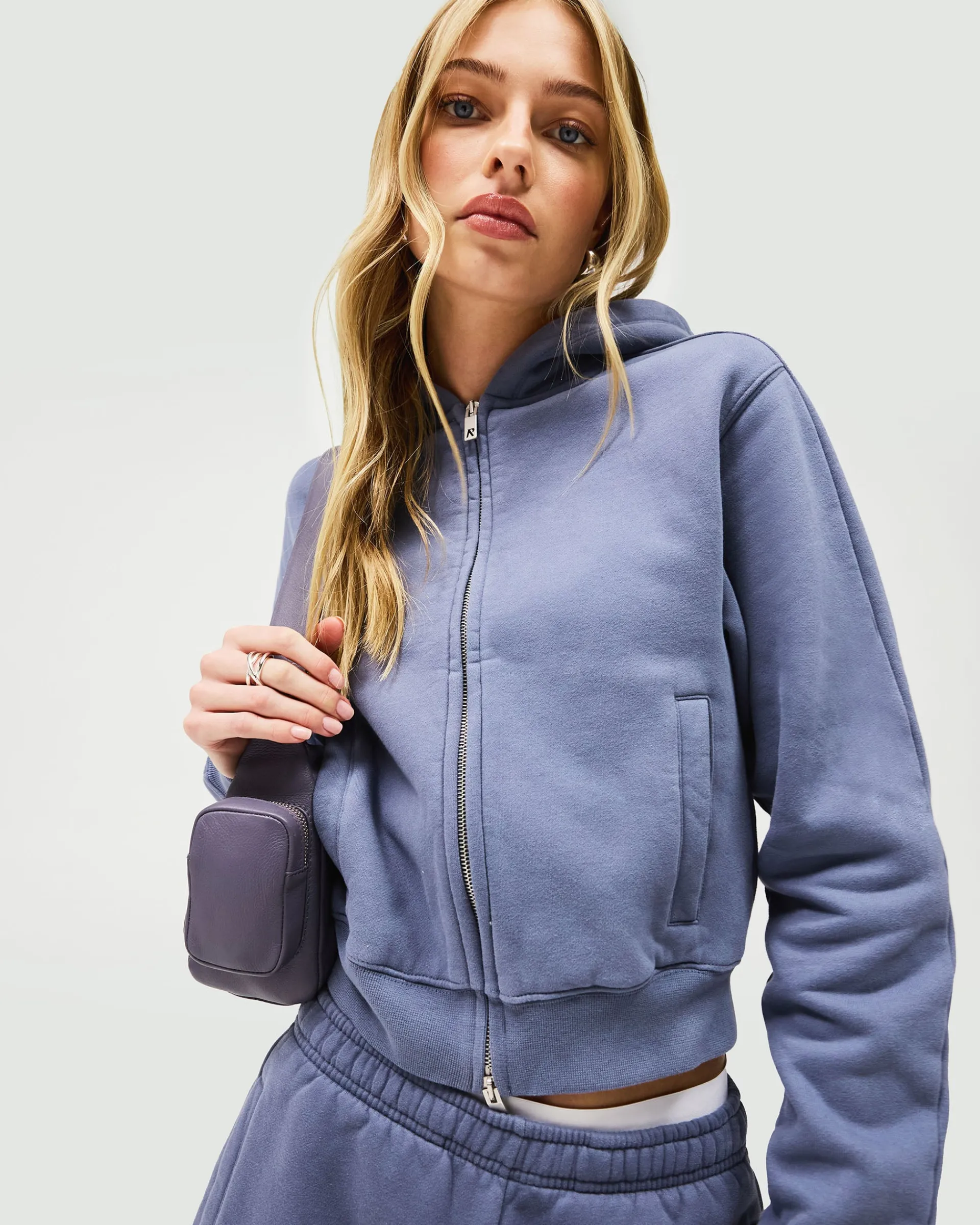 Represent Owners Club Slim Zip Hoodie - Steel Blue> Tops/Hoodies