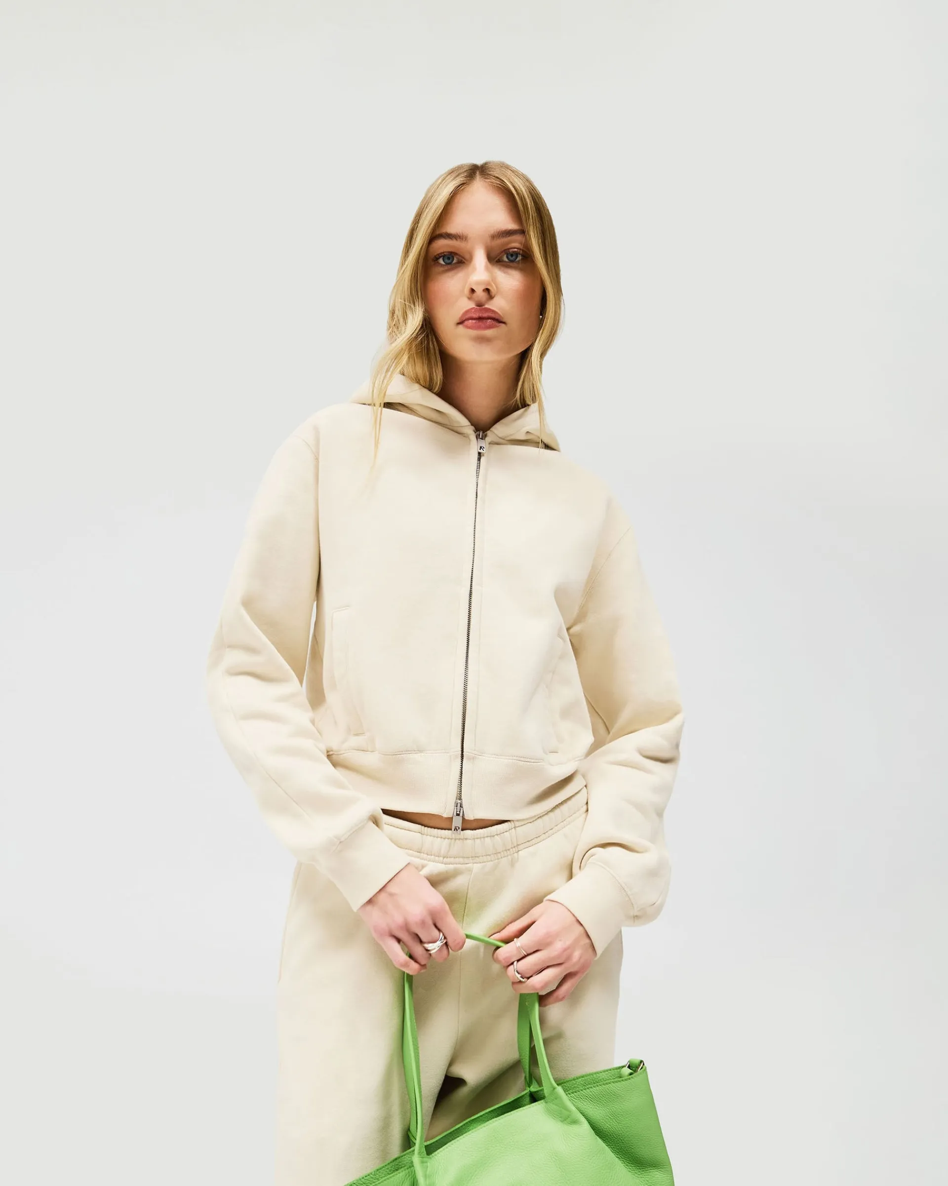 Represent Owners Club Slim Zip Hoodie - Oat Milk> Tops/Hoodies