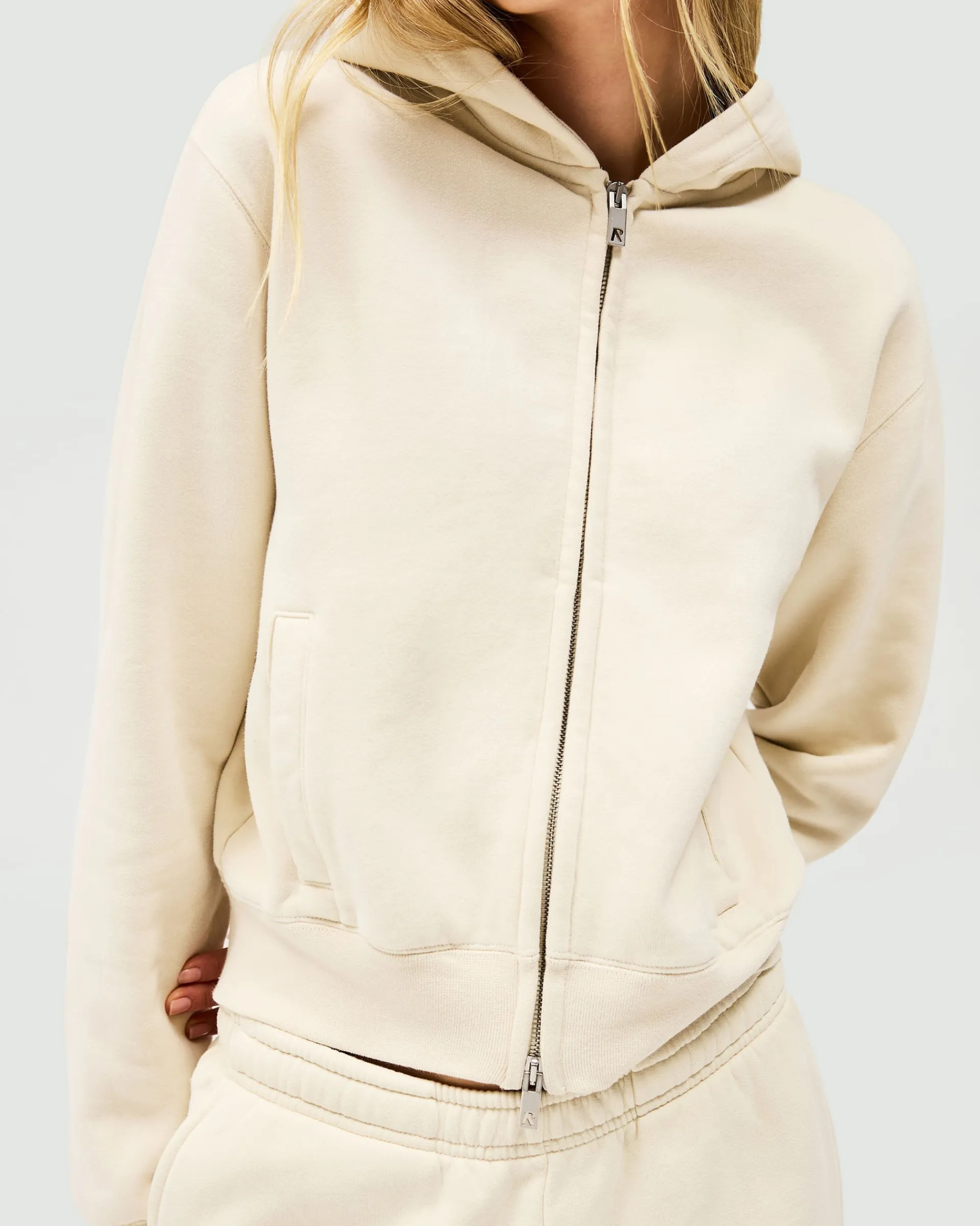 Represent Owners Club Slim Zip Hoodie - Oat Milk> Tops/Hoodies