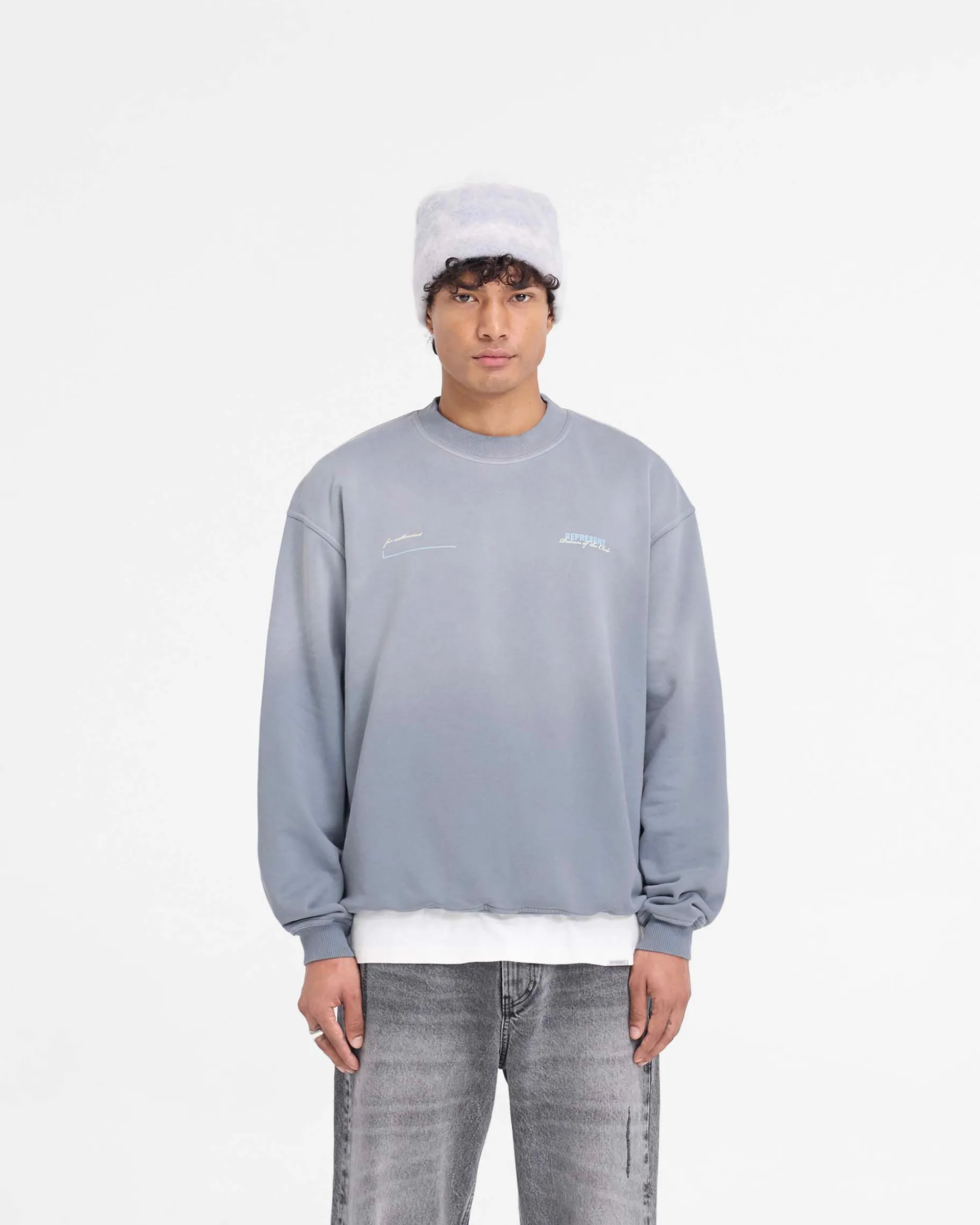 Represent Patron Of The Club Sweater - Washed Grey> Sweaters