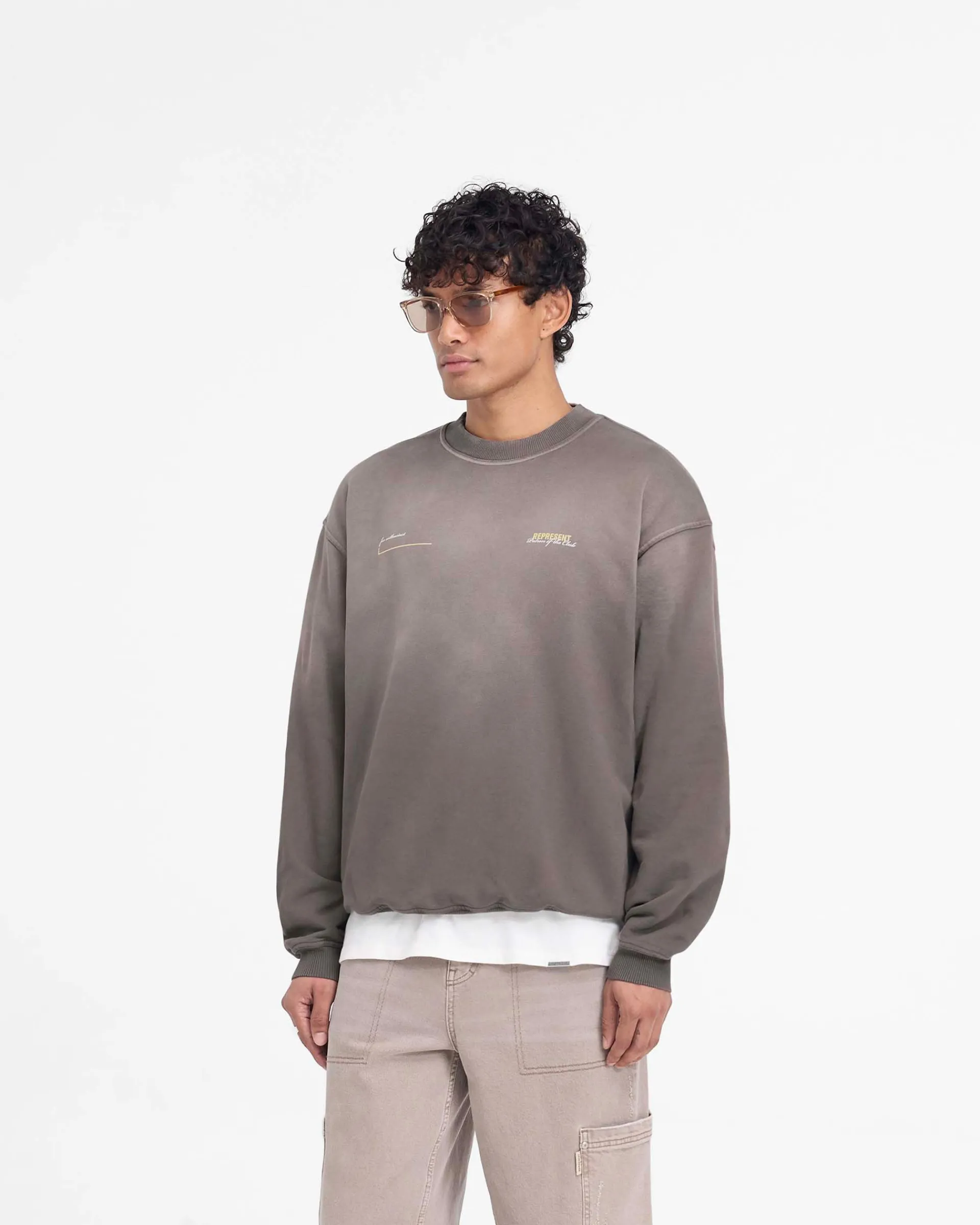 Represent Patron Of The Club Sweater - Washed Olive> Sweaters