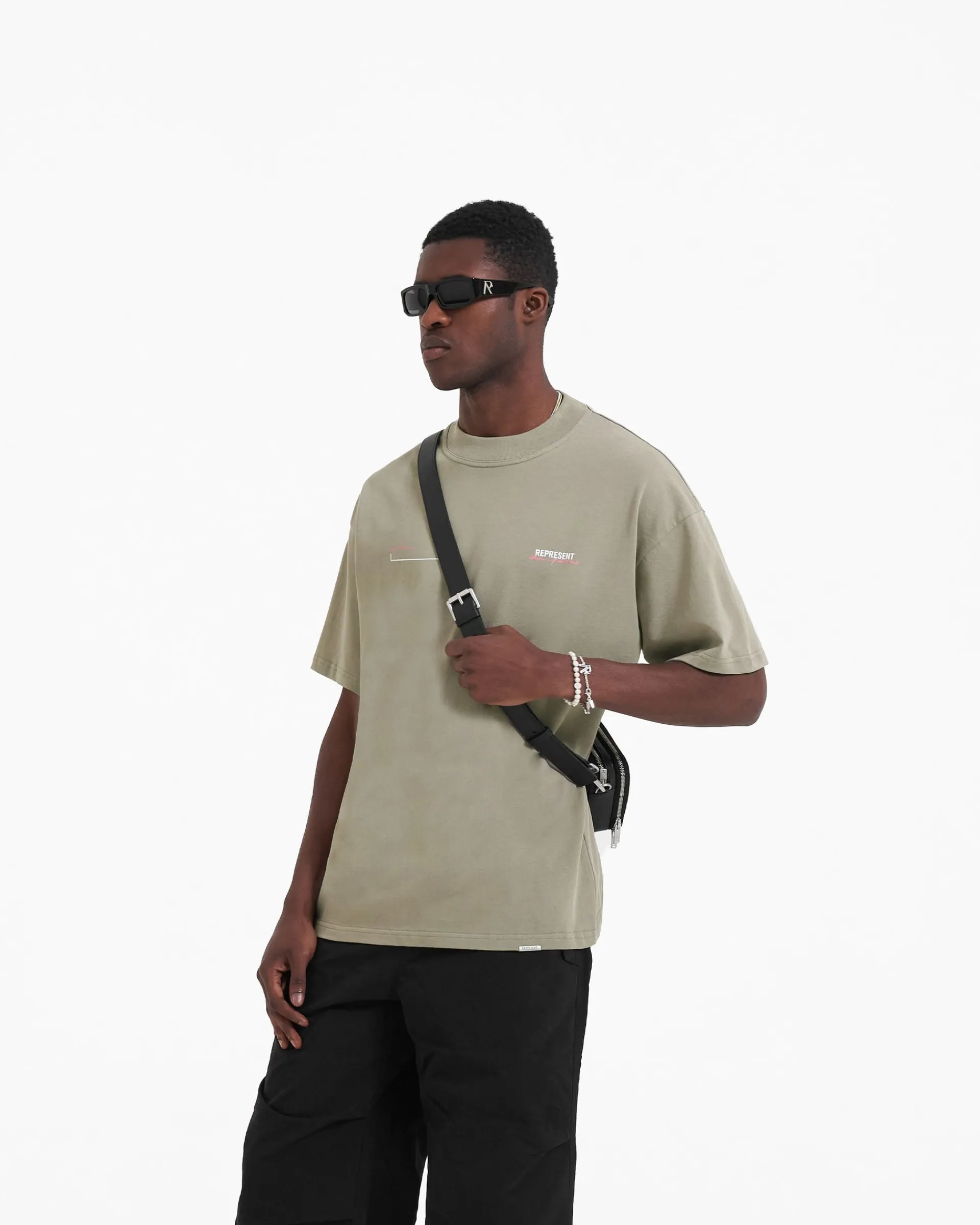 Represent Patron Of The Club T-Shirt - Khaki Pink> T-Shirts