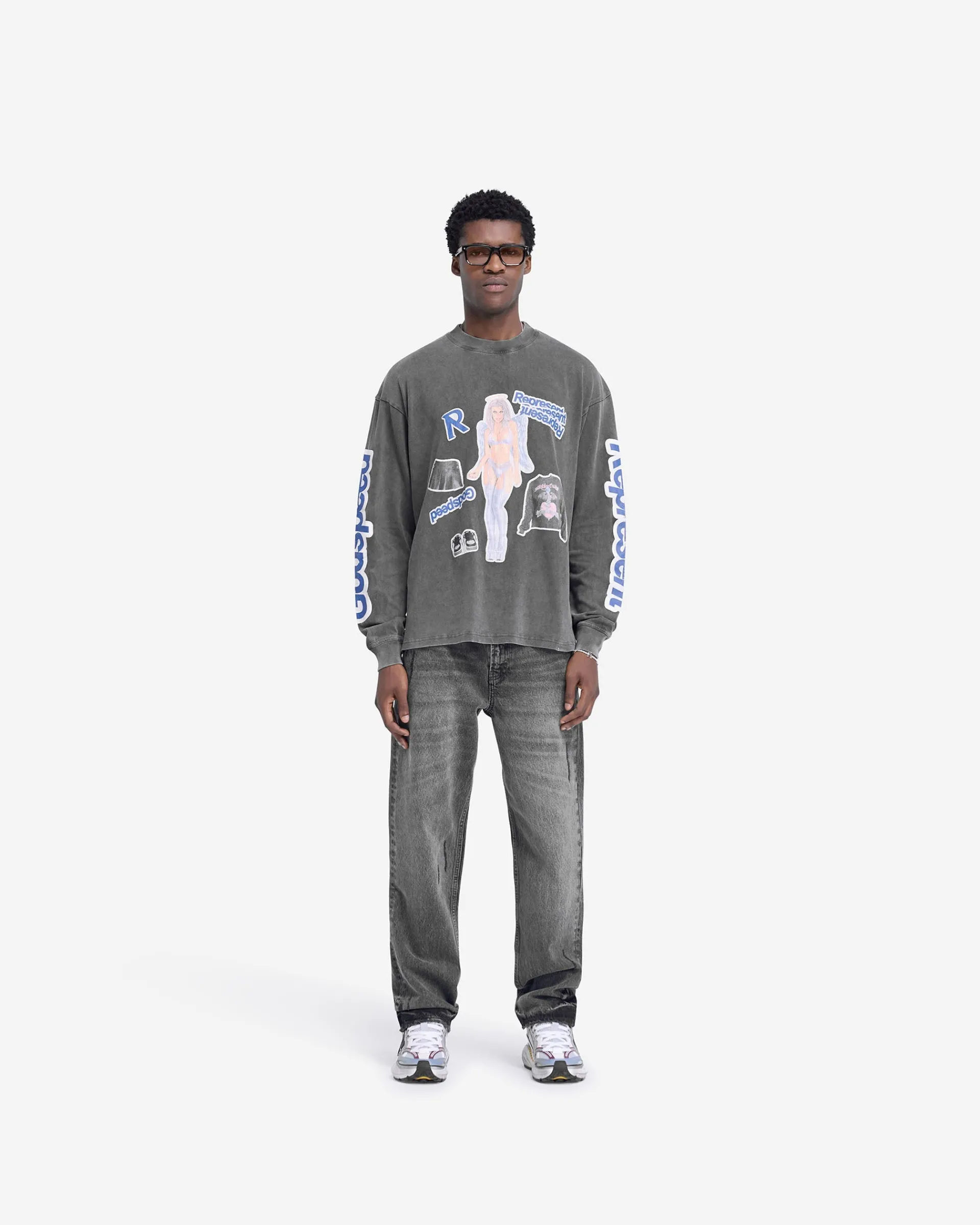 Represent Question Your Innocence Long Sleeve T-Shirt - Vintage Grey> T-Shirts