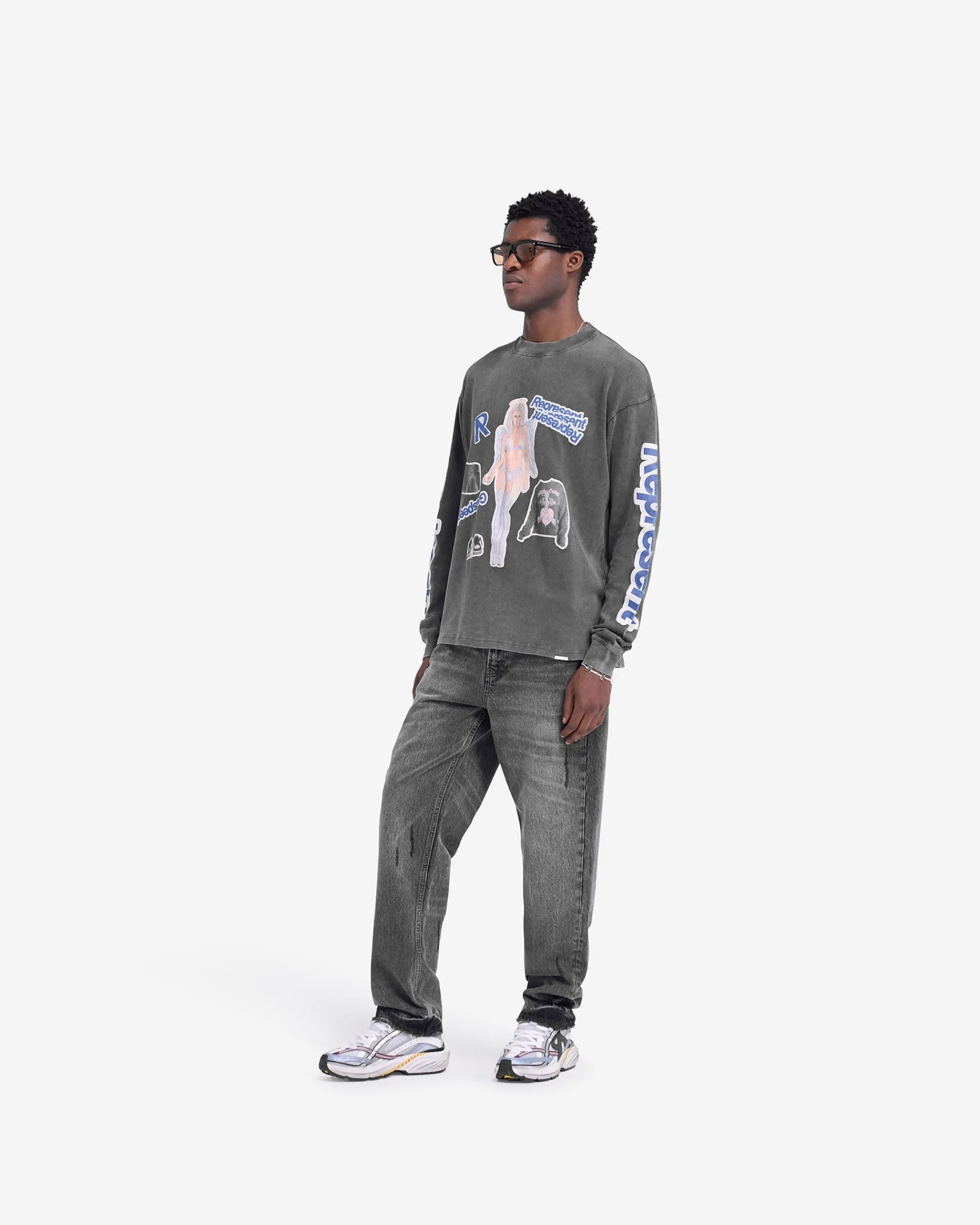 Represent Question Your Innocence Long Sleeve T-Shirt - Vintage Grey> T-Shirts
