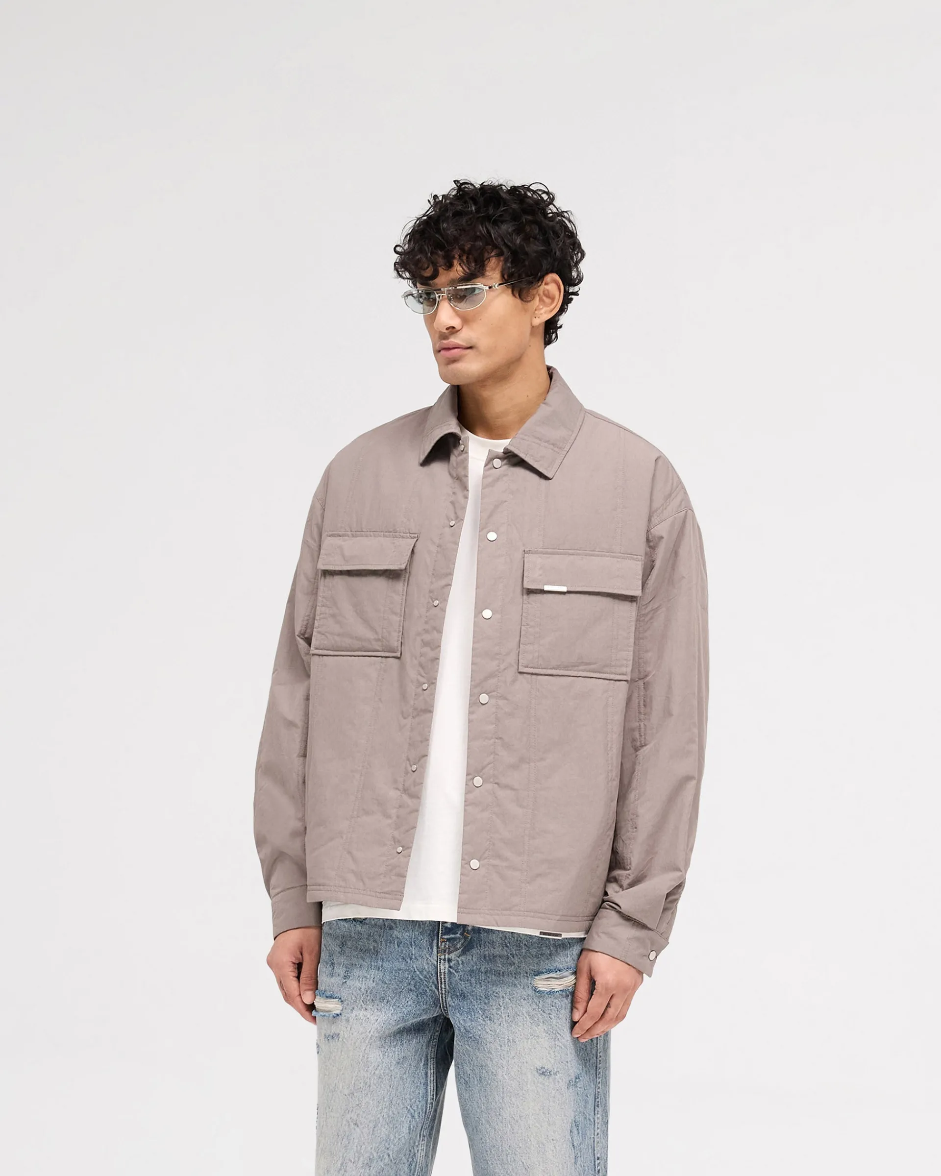 Represent Quilted Overshirt - Mid Grey> Shirts