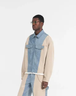 Represent R4 Colour Block Denim Jacket -> Denim