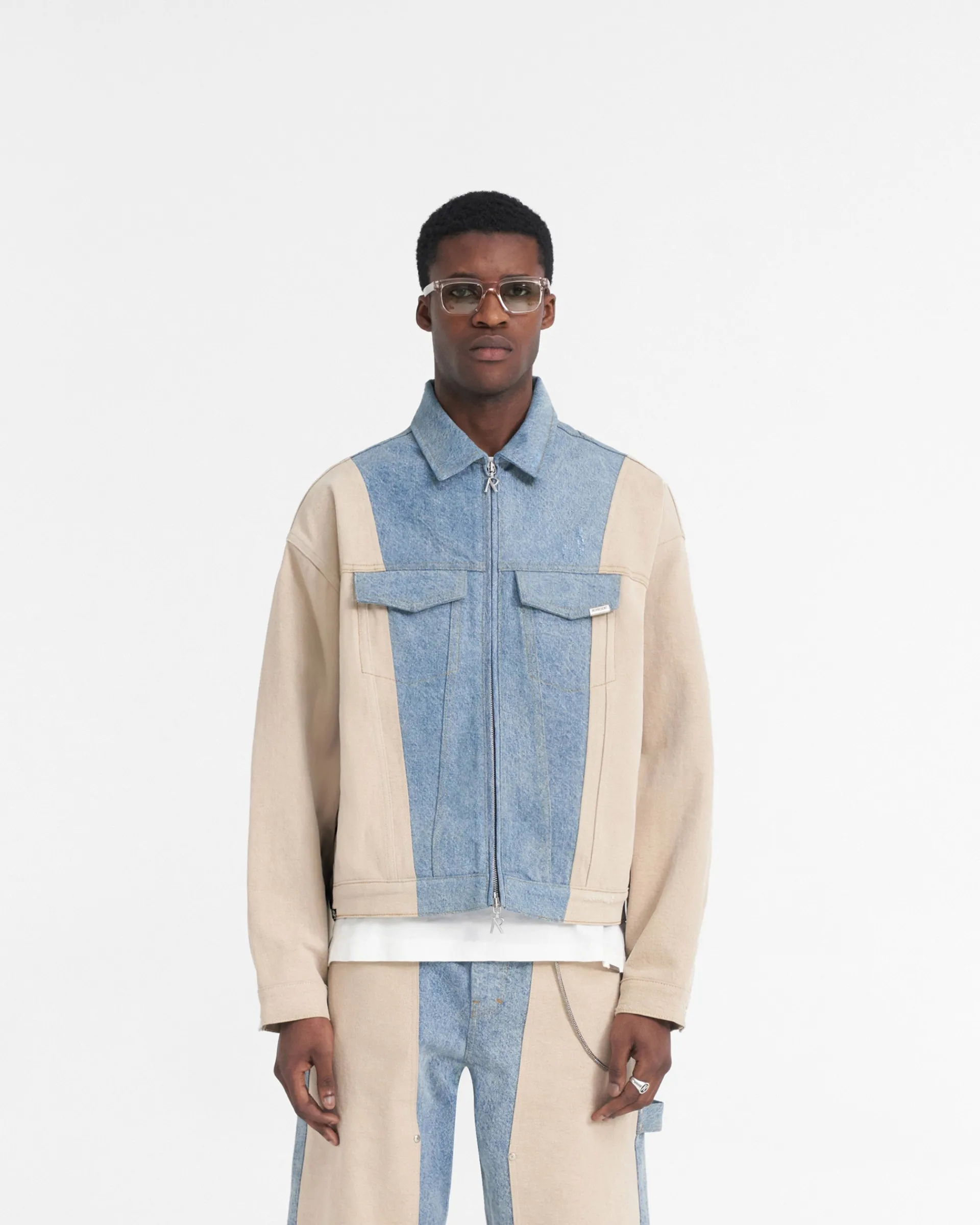 Represent R4 Colour Block Denim Jacket -> Denim