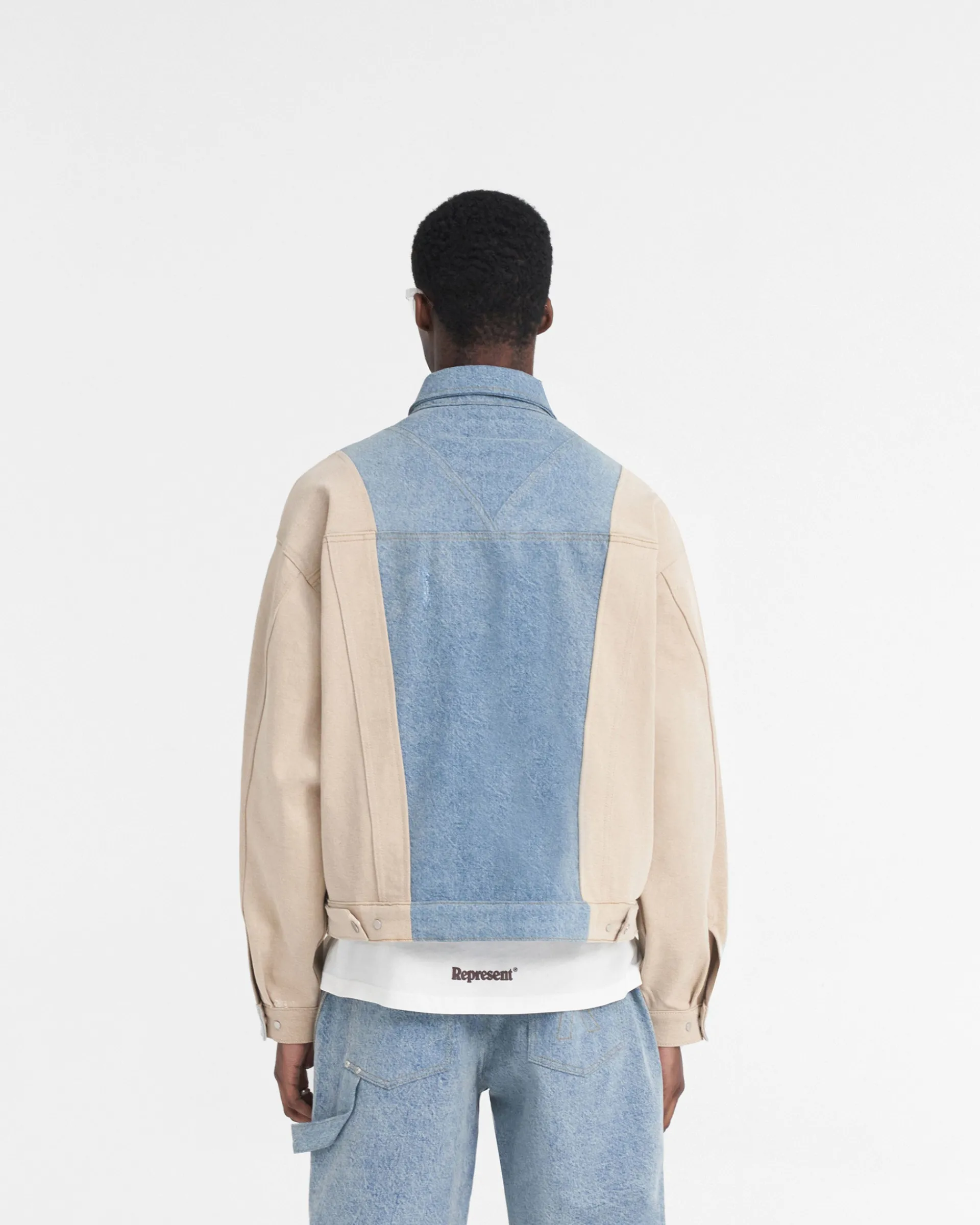 Represent R4 Colour Block Denim Jacket -> Denim
