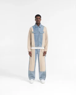 Represent R4 Colour Block Denim Jacket -><noscript><img width=