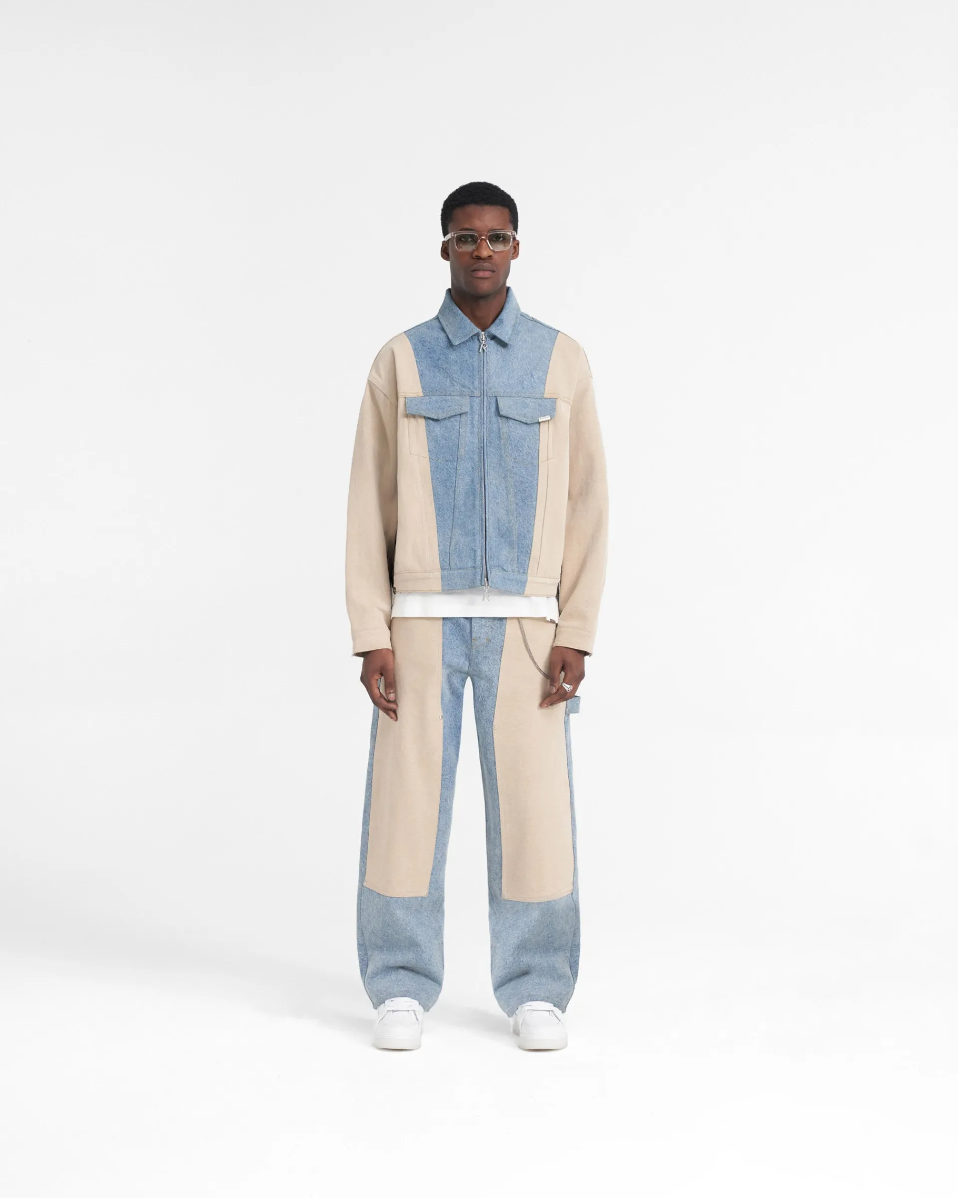 Represent R4 Colour Block Denim Jacket -> Denim