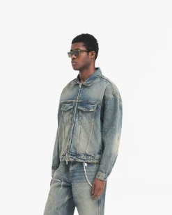 Represent R4 Denim Jacket - Blue Cream> Denim