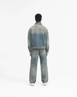 Represent R4 Denim Jacket - Blue Cream><noscript><img width=