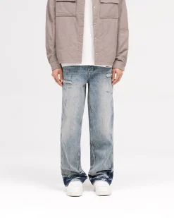 Represent R3 Distressed Baggy Denim - Blue Cream> Denim