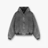 Represent R5 Hooded Denim Bomber - Charcoal Grey> Outerwear