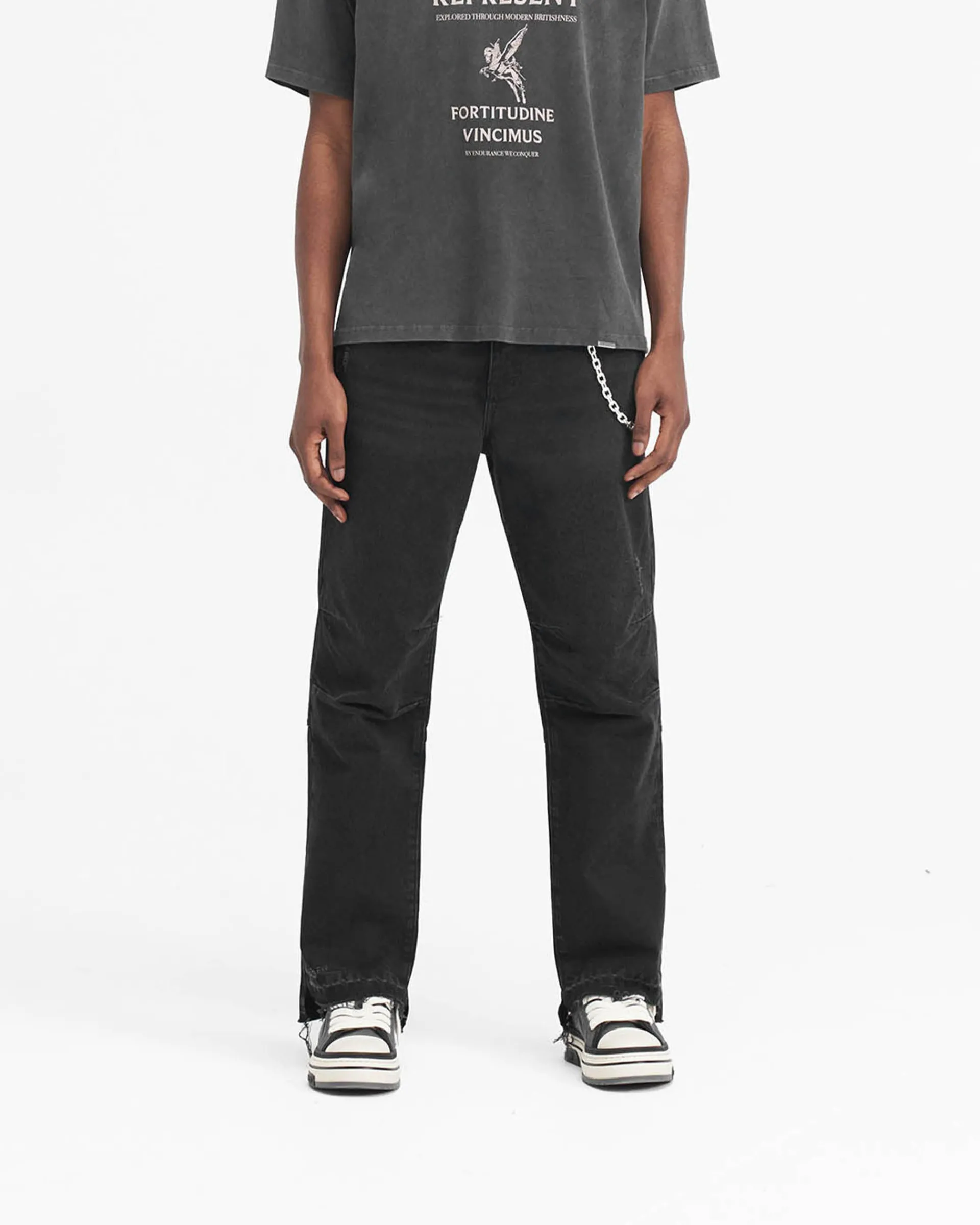 Represent R2 Stepped Hem Denim - Off Black> Denim