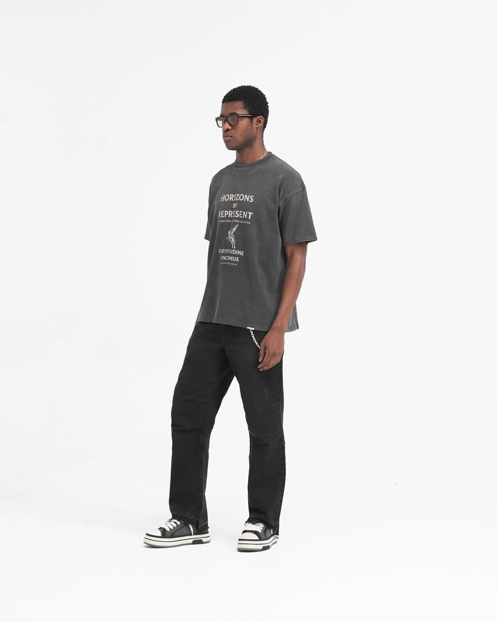 Represent R2 Stepped Hem Denim - Off Black> Denim