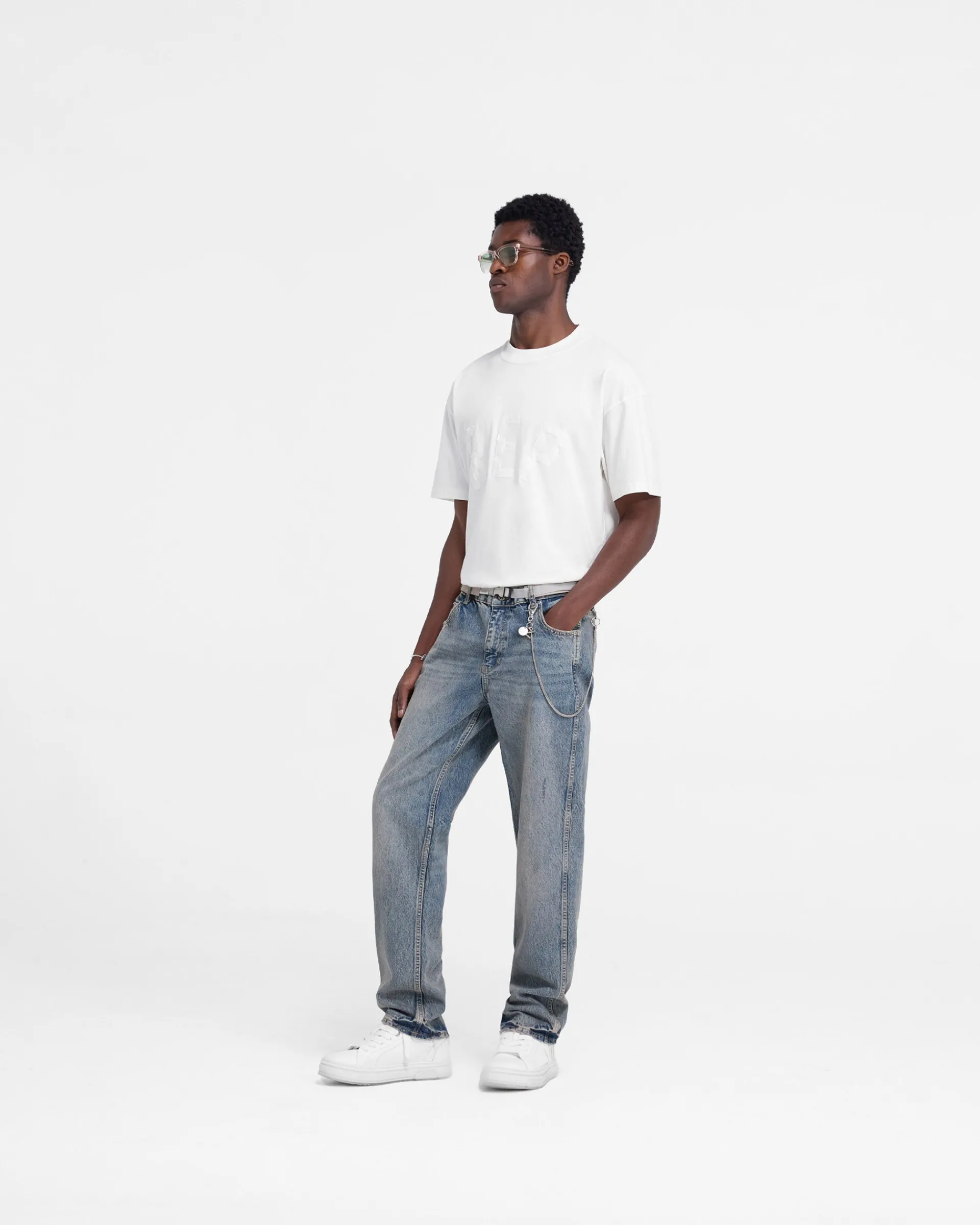 Represent R2 Straight Leg Denim - Mid Blue> Denim