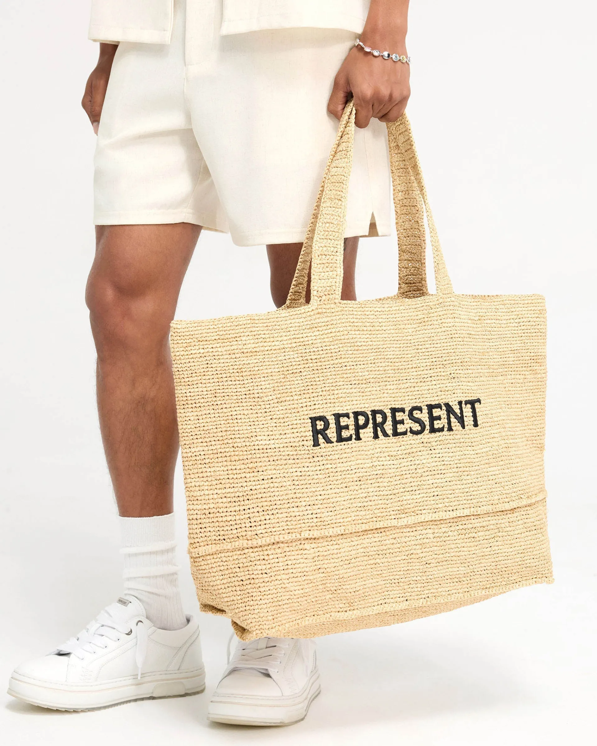 Represent Raffia Tote Bag -> Bags