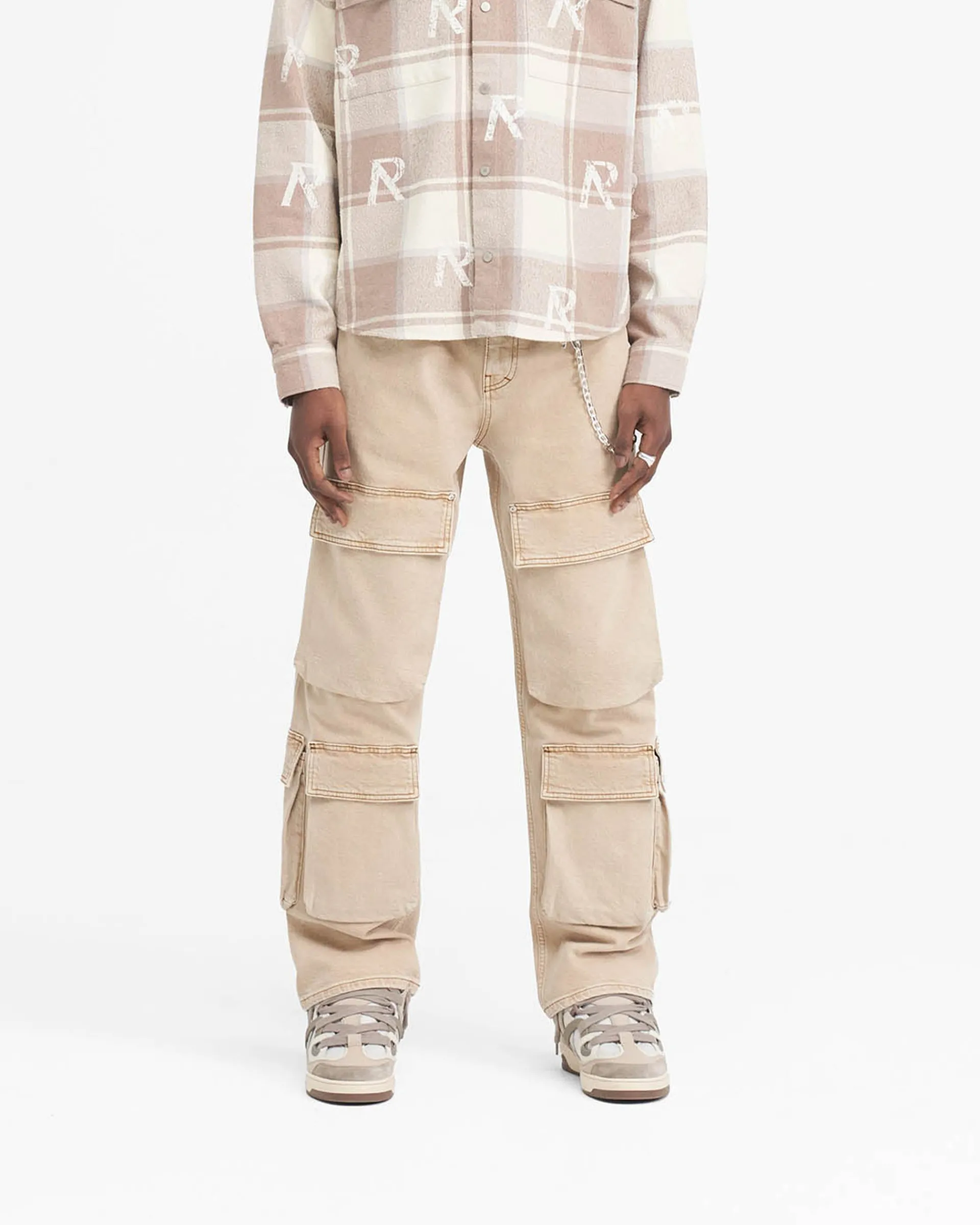 Represent R3Ca Cargo Denim - Dirt Cashmere> Denim