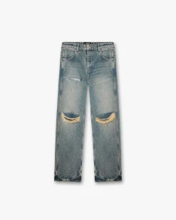 Represent R3D Destroyer Baggy Denim - Blue Cream> Denim