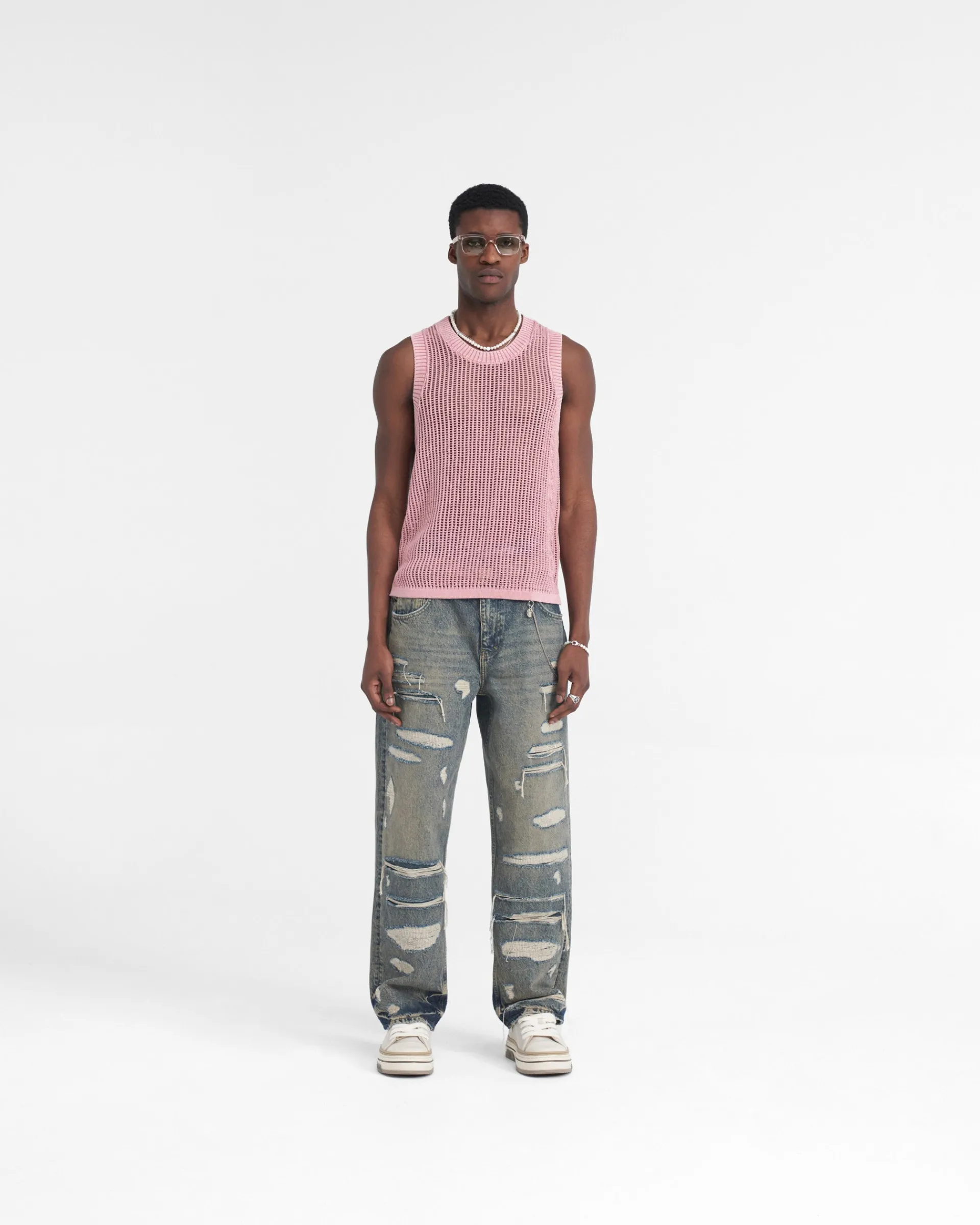Represent R3D Double Destroyer Baggy Denim - Blue Cream> Denim