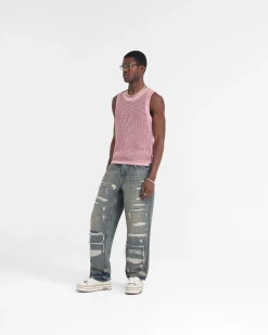Represent R3D Double Destroyer Baggy Denim - Blue Cream><noscript><img width=