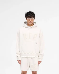 Represent Rep Applique Hoodie - Cream Marl><noscript><img width=