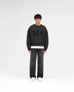 Represent Rep Applique Sweater - Off Black><noscript><img width=