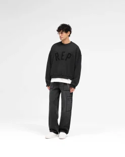Represent Rep Applique Sweater - Off Black><noscript><img width=