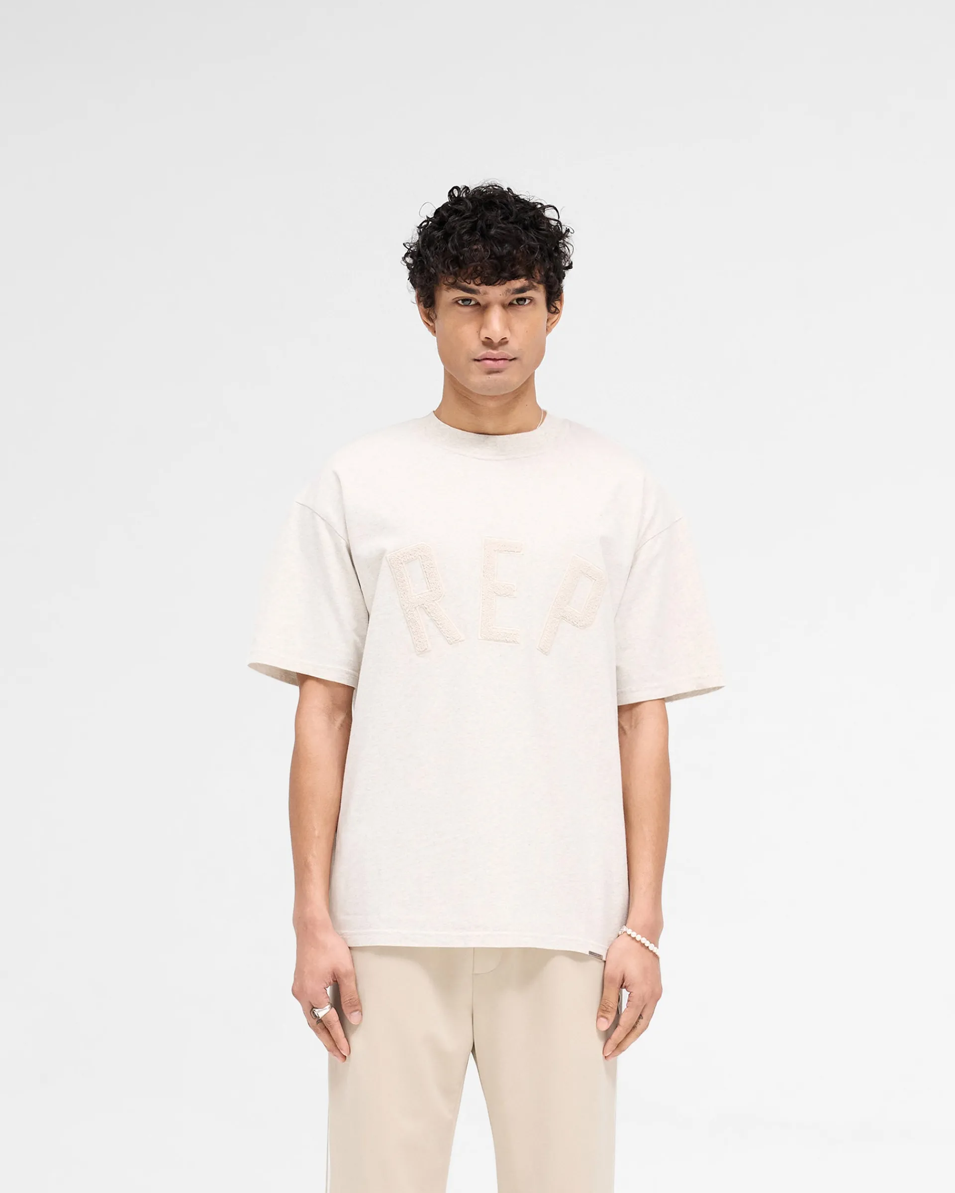 Represent Rep Applique T-Shirt - Cream Marl> T-Shirts